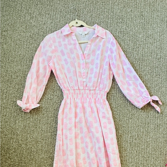Lilly Pulitzer Pink Printed Linen Shirt Dress - Picture 7 of 10